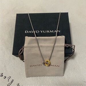 David Yurman Two-Tone Cable Knot Necklace in Silver and Gold
